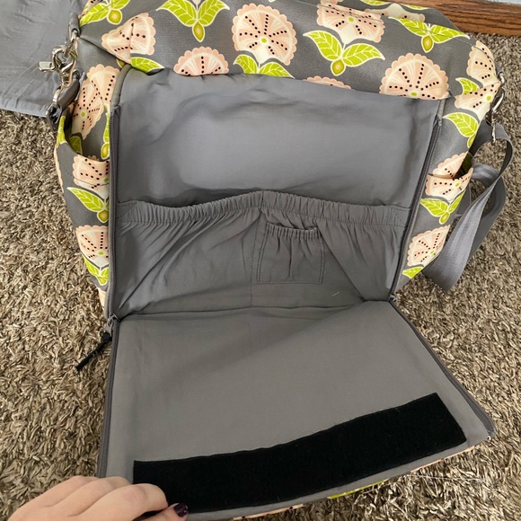 Petunia Pickle Bottom Baby Diaper Bag Green Grey Pink Abundance Boxy Backpack - Picture 7 of 10